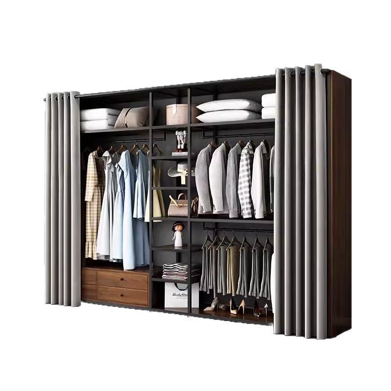 # Step into the cloakroom homemade combination coat rack floor bedroom hanger metal frame open wardrobe belt