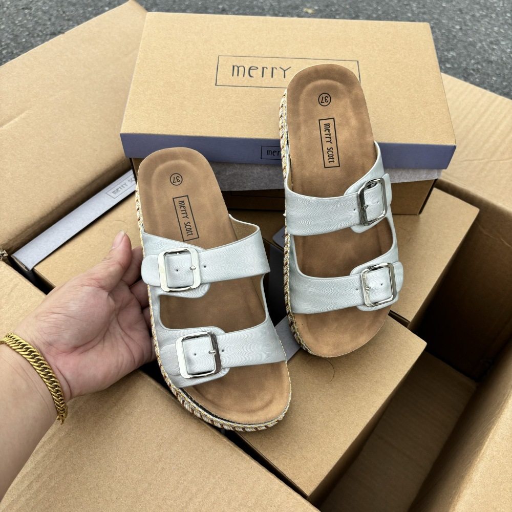 European and American Export New Double Buckle Espadrille Platform Beach Shoes