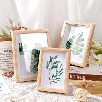Wooden Hollow Wedding Photo Frame Table High-End 5678inch Ornaments Printing Picture Frame Wall Hanging Calligraphy Calligraphy and Painting Wholesale