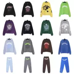 Cross-Border Trendy Sp1Der High Street Young Thug Style Foam Letter Couple Hoodies Sweatshirts