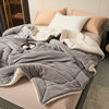 Autumn and Winter Double-Layer Thickeneded Lamb Velvet Blanket Pure Color Composite Milk Velvet Blanket Flannel Single and Double Nap Blanket