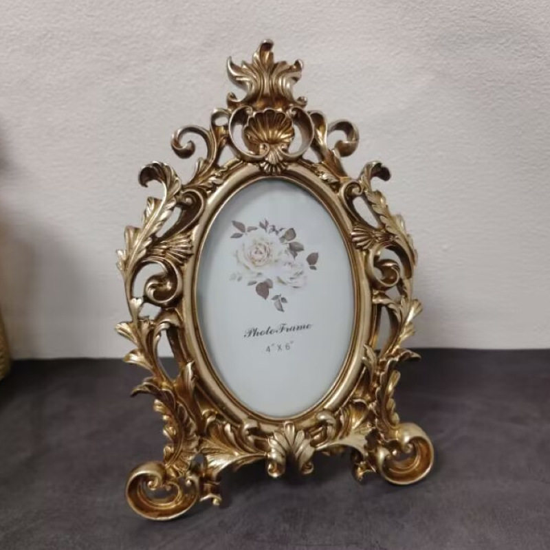 French Retro Light Luxury Ornaments Wholesale Cross-Border Photo Frames Picture Frames Living Room Bedroom Bedside Hanging Paintings Decoration Sofa Simple