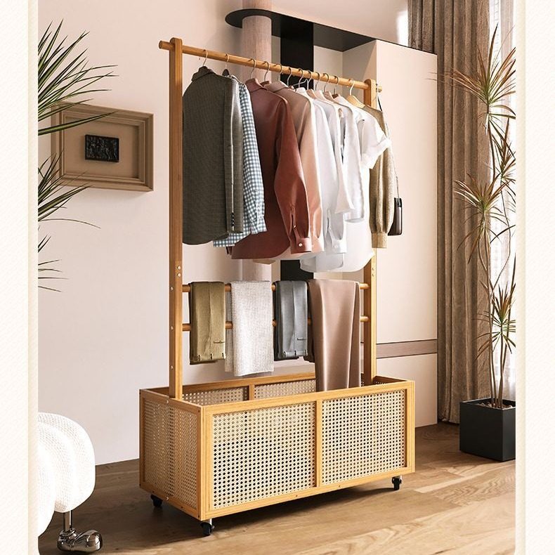 Clothes Rack integrated hanger mobile hanger new Chinese style Bed & Breakfast hotel high-end Internet celebrity floor rack