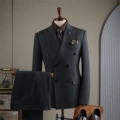 Dark gray stripes (suit + trousers)