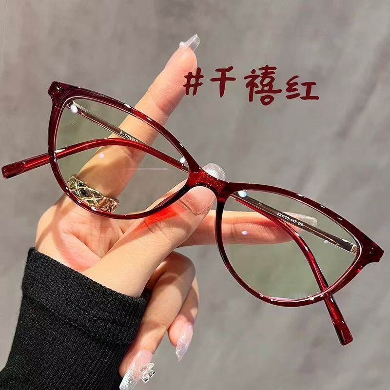 Korean Style Small Frame Plain Glasses Women's Height Number Nearby Mirror Vintage Artistic Anti-Blue Light Flat Glasses Fashion Glasses Frame