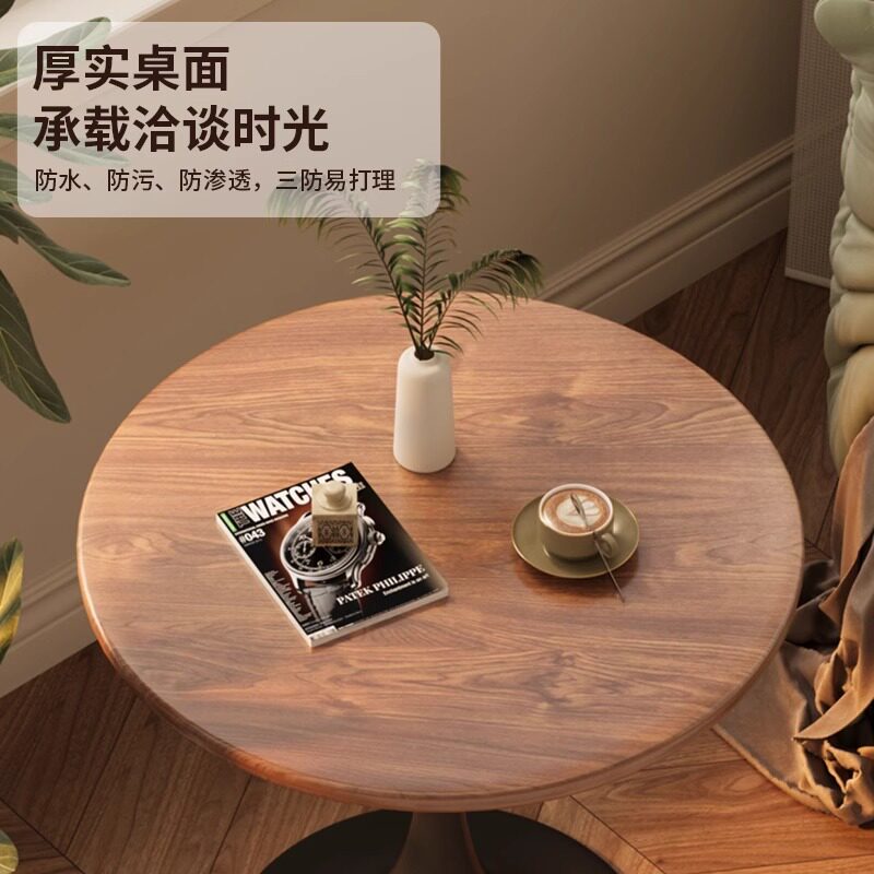 小户型餐桌家用阳台桌郁金香圆桌奶茶店用餐桌洽谈桌餐厅小圆桌子