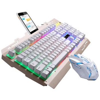 Chuang Guang Bao G700 Keyboard and Mouse Set Wired USB Laptop Computer Game Metal Internet Cafe Luminous Keyboard