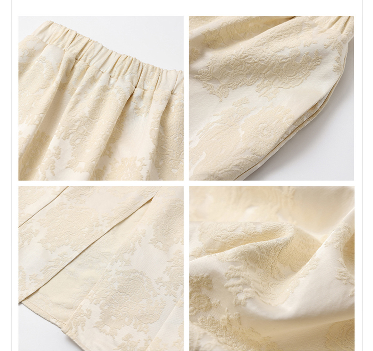 Bộ áo và chân váy nữ dài tay dáng rộng họa tiết hoa thêu — Váy Jacquard (giao hàng trong 7 ngày), Váy Jacquard (giao hàng trong ngày), Áo Jacquard (giao hàng trong ngày), Áo thun Jacquard (giao hàng trong 7 ngày)