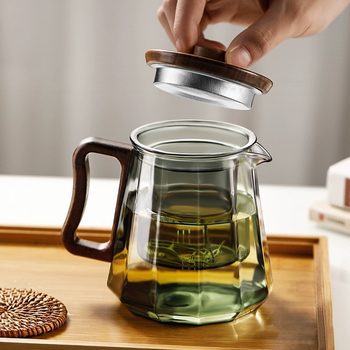 Glass teapot high temperature resistant household electric ceramic stove tea maker filter office black tea making teapot tea separation cup