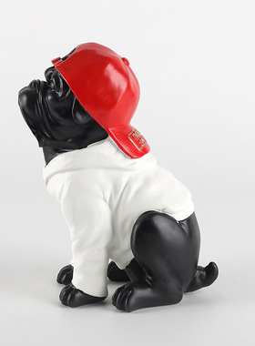 艺术品摆件现卡通动物斗牛犬雕塑软装饰品门店前台客厅样板房摆设