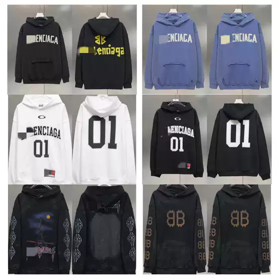 25Ss High-Quality Trendy American Autumn and Winter New Style Eiffel Tower Unisex Sweatshirt Wholesale
