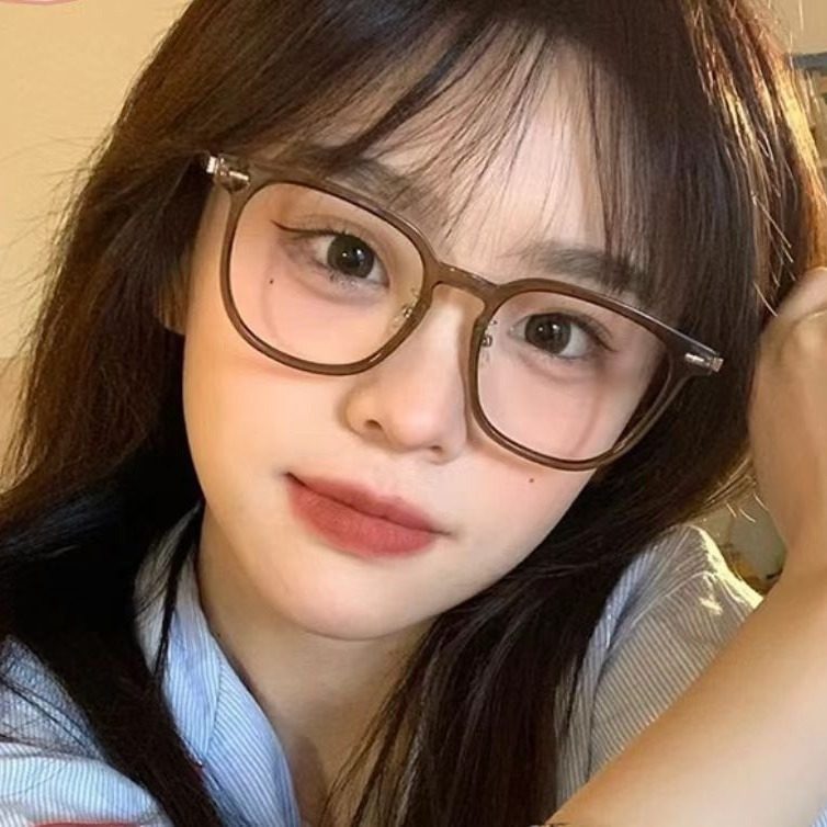 Fashionable anti-blue light plain glasses women's slimming plain myopia glasses frame men's net red Korean style glasses frame without degree