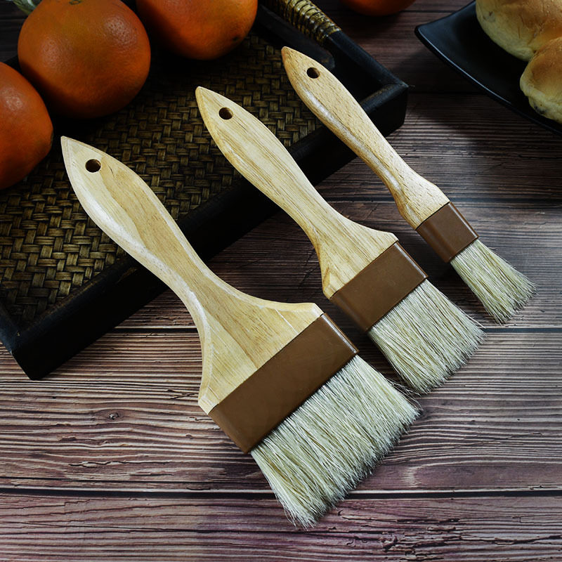 Commercial Pig Hair Brush, Household High Temperature Resistant Non-Shedding Brush, Kitchen Pancake Baking Oil Brush, Sauce Barbecue Special