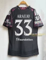 2627 liverpool away custom #33 player jersey + champions league armband