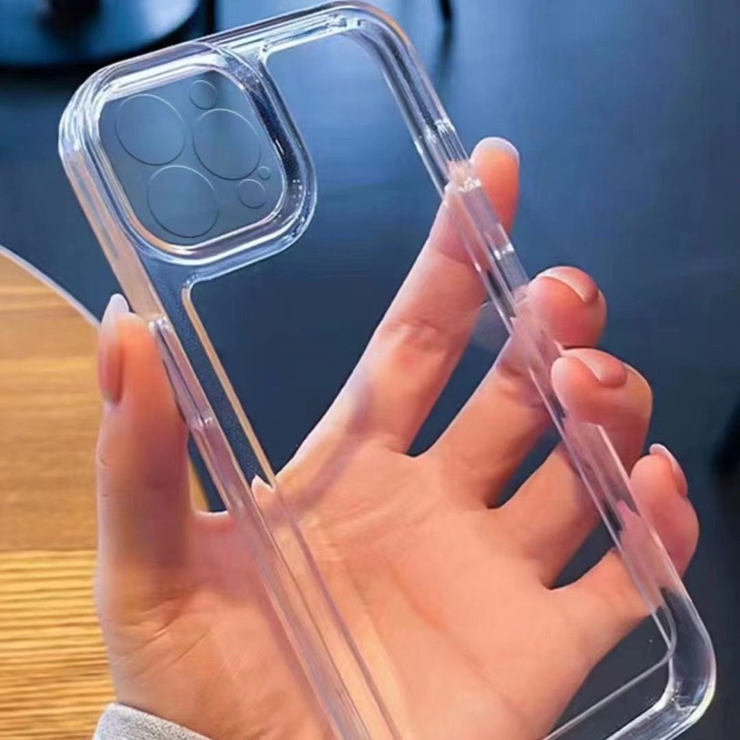 Suitable for Apple 17 12 14 16 Crystal Space Tpu Fully Transparent Precision Hole Phone Case Anti-Fall Tpu Protective Cover