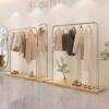 Solid Wood Island Display Rack for High-End Clothing Stores, Floor-Standing Women's Clothing Store Special Clothes Hanger, Floor-Standing Rod Clothes Hanger