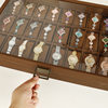 Walnut Wood Grain Wooden Watch Box Large Capacity 24-Bit Watch Storage Display Box Collection Box Skylight Watch Box Retro