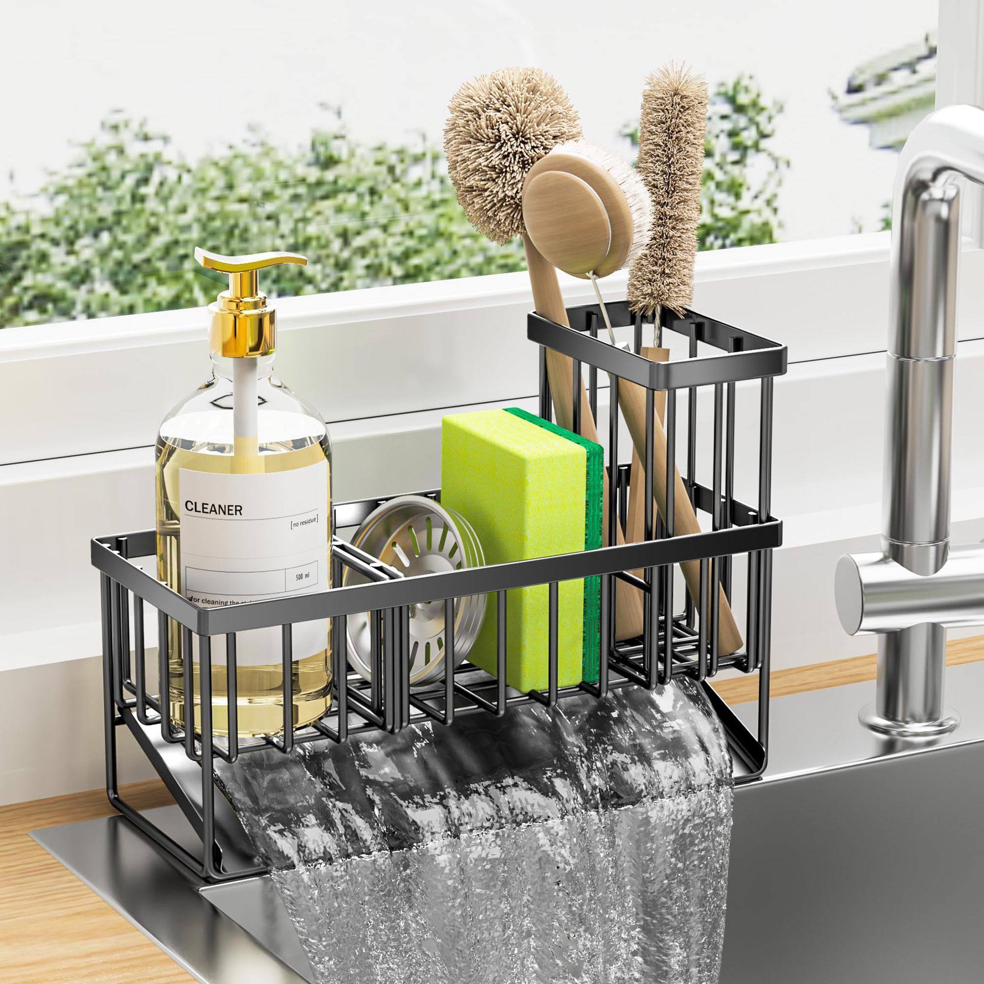 Cross-Border Kitchen Sink Drain Rack Rag Rack Kitchen Supplies Organization and Storage Sponge Dishwashing Brush Rag Storage Rack