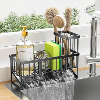 Cross-Border Kitchen Sink Drain Rack Rag Rack Kitchen Supplies Organization and Storage Sponge Dishwashing Brush Rag Storage Rack
