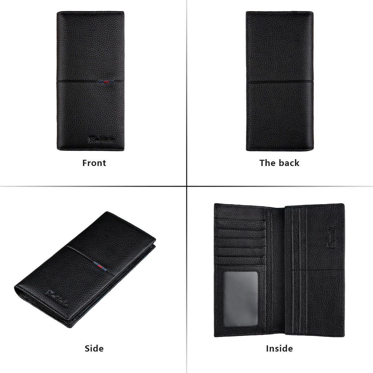 Power Factory Genuine Leather Men's Hand Long Wallet Multi-Card Credit Card Bag Top Layer Cowhide Men's Wallet