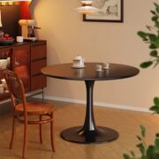 Cafe Solid Wood Dining Table, Negotiation Coffee Table, White Small Round Table, Household Small Apartment Tulip Round Table, Ma