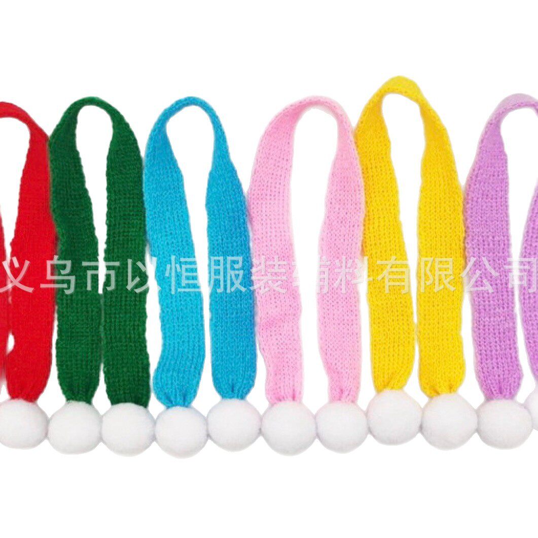 现货圣诞迷你针织小围巾卡通公仔娃娃DIY玩具围脖配饰圣诞节装饰