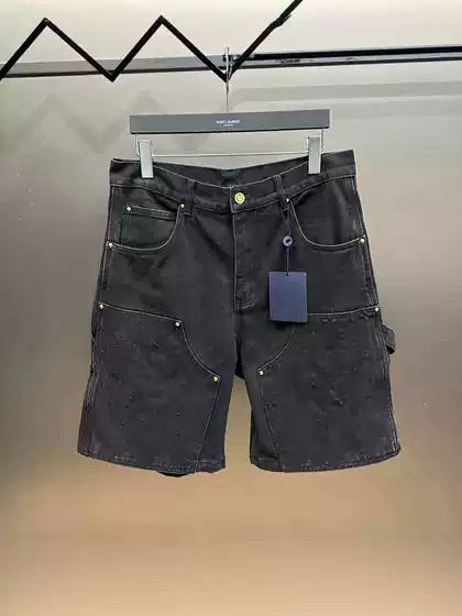Correct Version High Quality Donkey Classic Embossed Embossed Letter Denim Shorts Simple Unisex Jacquard