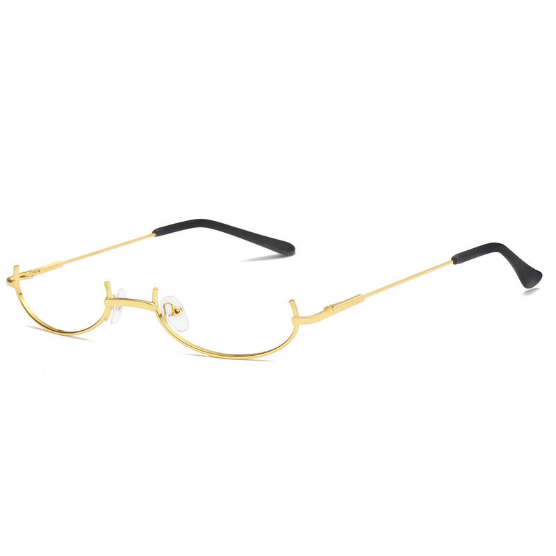 Japanese-Style Chain Eyeglass Frame Lower Half Frame Glasses Water Drop Lensless Artistic Decorative Anime Chain Eyeglass Frame