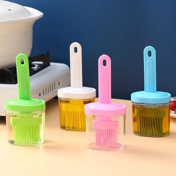 Oil Brush and Oil Bottle Integrated High Temperature Resistant Silicone Belt Bottled Kitchen Baking Barbecue Pancake Food Grade Tool Oil Brush