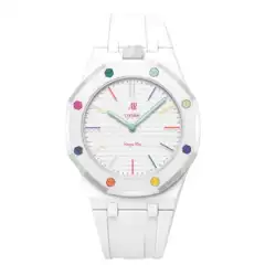 Ar Collaboration Octagonal Quartz Watch Dopamine Color-Blocking Fashion Unisex Waterproof Wristwatch Light Luxury Trendy Model