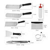 Stainless Steel Outdoor Iron Plate Grill Set Barbecue Steak Cooking Shovel Fried Egg Ring 13-Piece Set Combination Grill Set