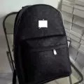 Pu shoulders - black silver label [double pockets]