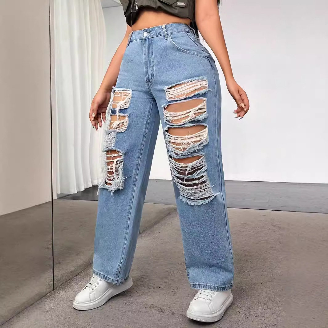 Fashionable Ripped Denim Jeans for Women Casual Style Trendy Design Comfortable Fit Available for Wholesale