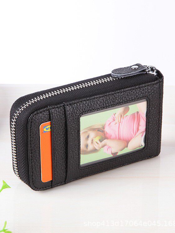 New Card Holder, Genuine Leather Accordion Card Holder, Compact Coin Purse, Multi-Card Slots for Men and Women, Large Capacity Id Holder, Driver's License Card Holder