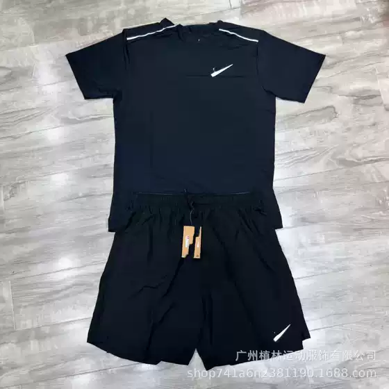 Wholesale New Sports Export Suits, Fitness Running Suits, Quick-Drying, Breathable, Loose-Fitting, Casual Short-Sleeved Shorts for Men