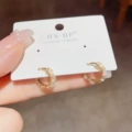 No. 83 small cat's eye earrings (thick real gold plating)