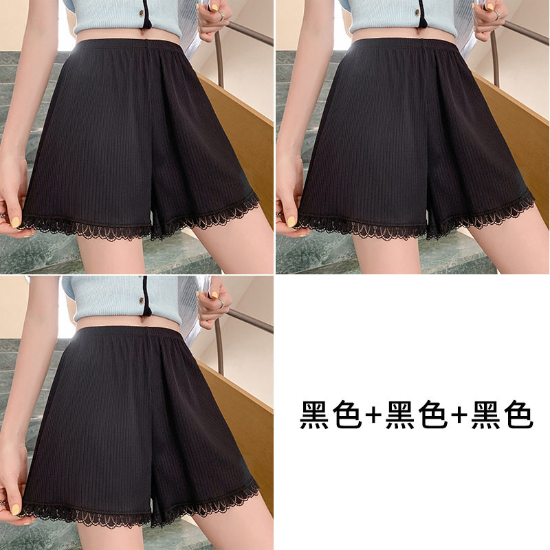 安全裤女防走光不卷边夏季薄款大码居家宽松三分短裤外穿打底裤T3