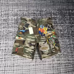 Hot selling European and American cross-border spring and summer high street embroidery gallery dept denim pants trendy street fashion holes