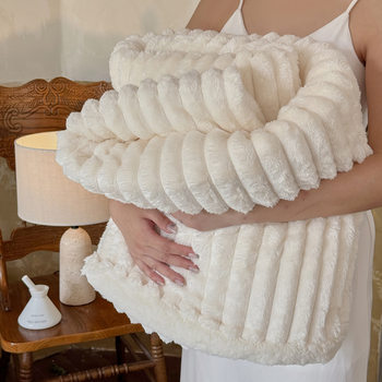 Rabbit Plush Nap Air-Conditioned Blanket Blanket Sofa Blanket Office Nap Blanket Universal Bed for All Seasons