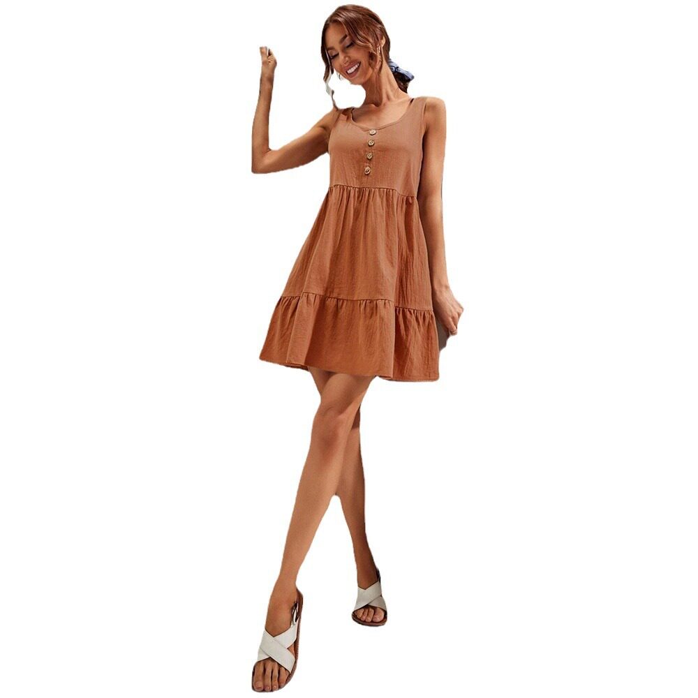 Summer V Neck Maxi Dress Flowy A Line Silhouette Lightweight Fabric Elegant Design Perfect for Casual Outings