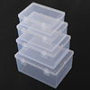 Rectangular plastic box desktop organizing transparent empty box cotton swab floss component organizing storage box large stationery box