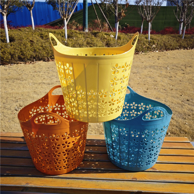 Dirty Clothes Basket Household Storage Basket Vegetable Basket Plastic Laundry Basket Printable Opening Gift Gift Storage Basket