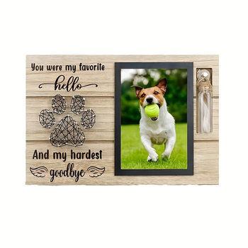 Spot wooden pet photo frame creative table pet dog pendant photo frame dog feet winding commemorative belt
