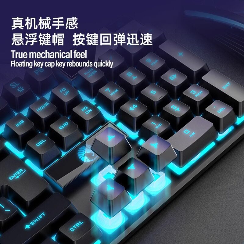 Wired Keyboard and Mouse Set Mechanical Feel E-Sports Game Dedicated Computer Desktop Universal Mechanical Keyboard Silent