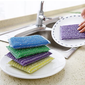 Spongy Wipe Magic Wipe Kitchen Washing Bowl Spongy Wipe Steel Wire Spongy Wipe Durable Decontamination and Oil Film Decontamination Wipe Spongy Wipe