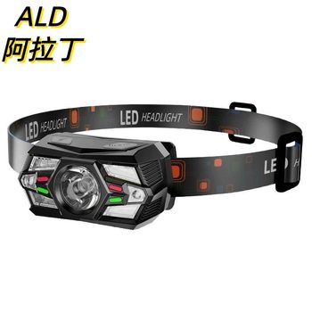 Cross-Border New Led Headlamp Wave Sensor Headlamp USB Charging Head-Mounted Night Running Fishing Mini Headlamp