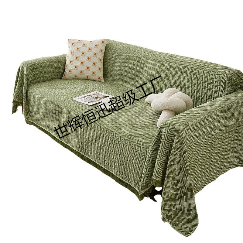 √ Sofa Towel Cover Ins Style Double-Sided Cotton Yarn Blanket Simple One-Piece Sofa Cushion Cover All-Inclusive Cover