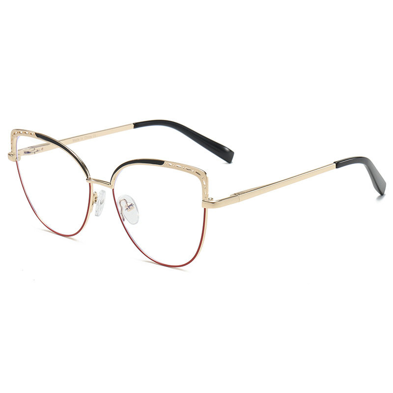 New retro anti-blue light metal glasses frame Internet celebrity same fashion high-looking plain glasses large-eye glasses frame