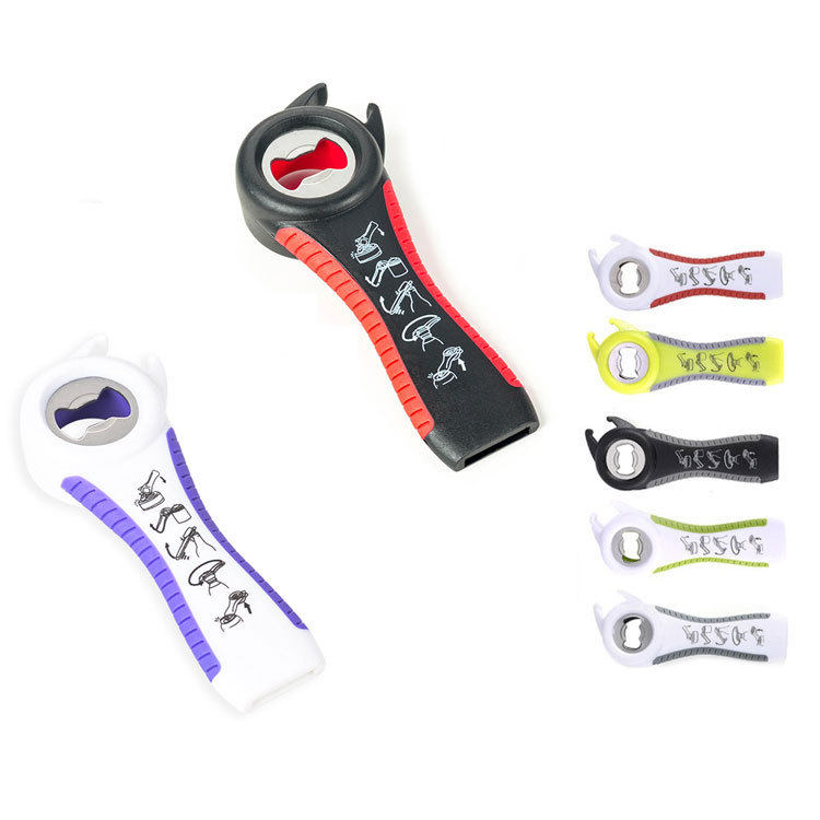 Cross-border new multifunctional bottle opener suit in stock wholesale simple plastic can opener screw lid kitchen gadgets