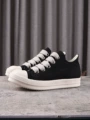 Low black canvas thick laces